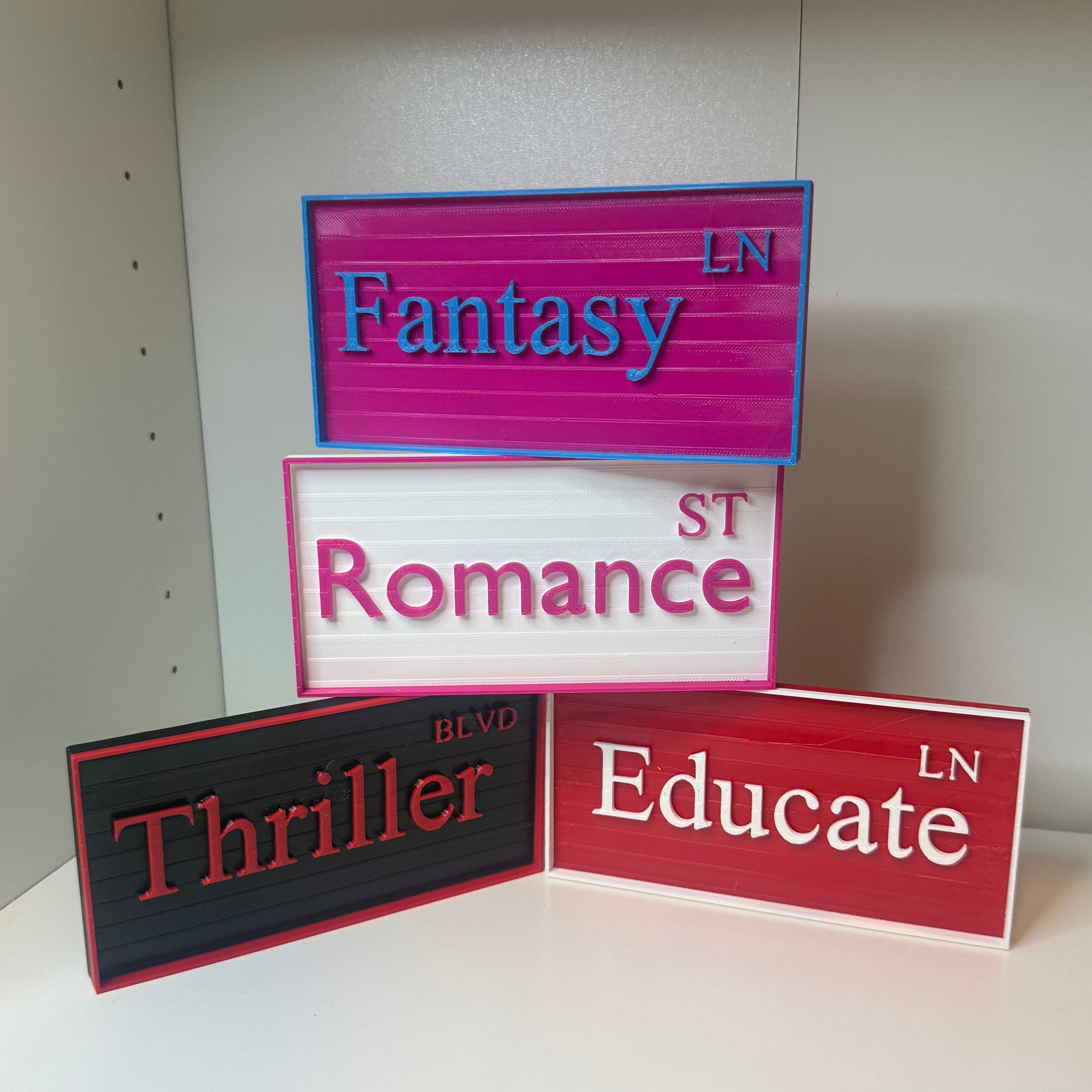 Bookshelf Street Signs